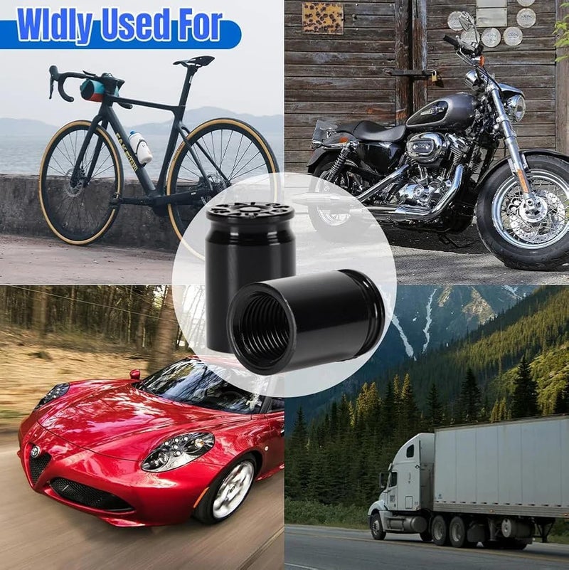 DENEST Tire Valve Stem Caps for Car, Motorbike, Trucks, Bike, Bicycle, Black (Bullet Shell) - Image 4